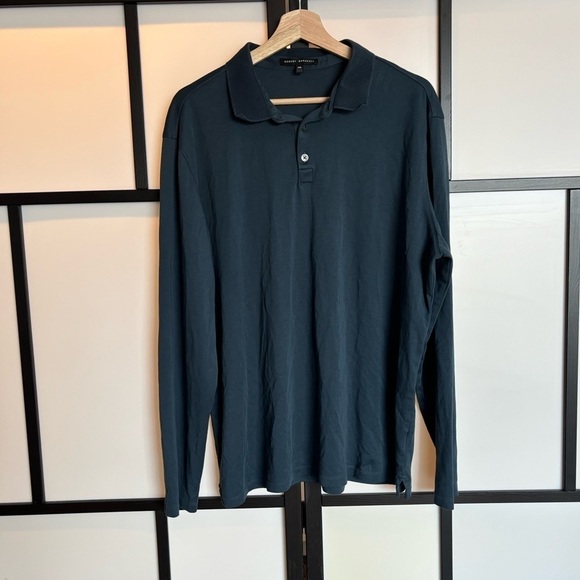 ROBERT BARAKETT THE BARAKETT LONG-SLEEVE POLO-night Teal. Size XXL - Picture 3 of 15